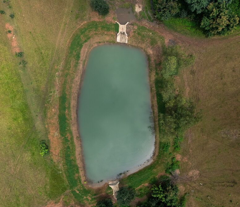 Aerial view of water body